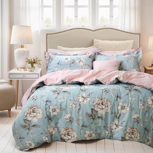 Vista 43 de FADFAY Juego de funda de edredón con estampado floral de roseta, juego de ropa de cama de encaje con volantes para niñas, 3 piezas