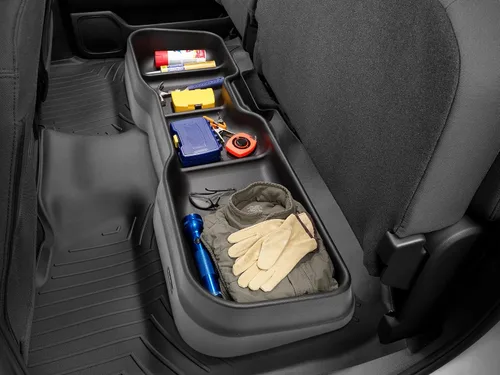 Vista 2 de WeatherTech Sistema de almacenamiento debajo del asiento para Nissan Frontier, Frontier (4S016), color negro