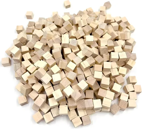 Vista 8 de Bloques de madera para manualidades, cubos de madera sin terminar, bloques cuadrados de madera de pino natural de 1 cm, cubos de madera para artes