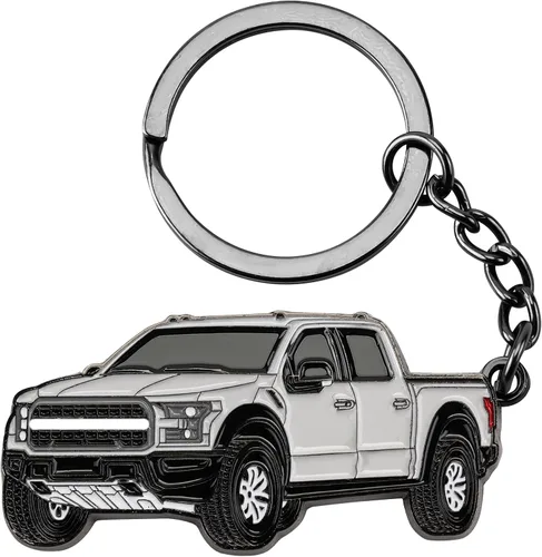 Vista 8 de Llavero de Coche para Ford F150 Accesorios Llavero de Metal Modelo 3D Camioneta Pickup (Azul)