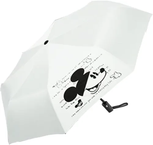 Vista 10 de Finex Mickey Travel Compact Auto Folding Golf Umbrella with Auto Open Close One Button Handle & Wrist Strap Negro MM