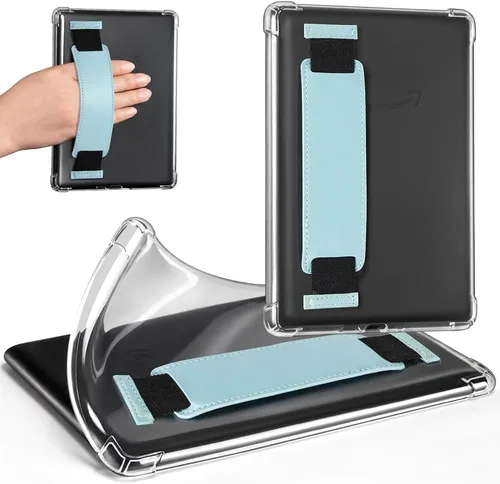 Vista 35 de CoBak Funda transparente con soporte y correa de mano para lector electrónico de 7 pulgadas Anti-amarilleo, cubierta ultra delgada a prueba