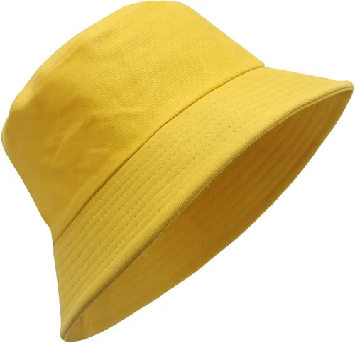 Vista 22 de PFFY Bucket Hat for Women Men Cotton Summer Sun Beach Fishing Cap Negro puro
