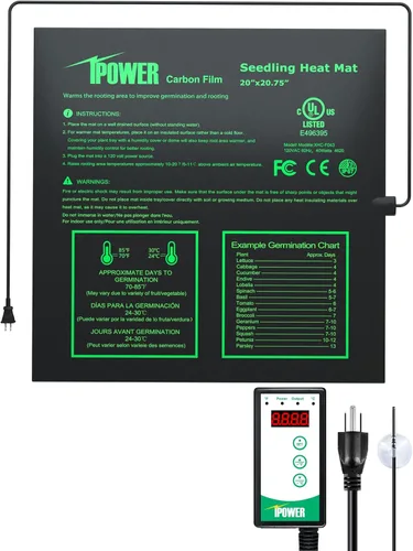 Vista 23 de iPower Alfombrilla térmica de siembra de 10 x 20.75 pulgadas, película de carbono mejorada, cálida, impermeable, para interiores, germinación