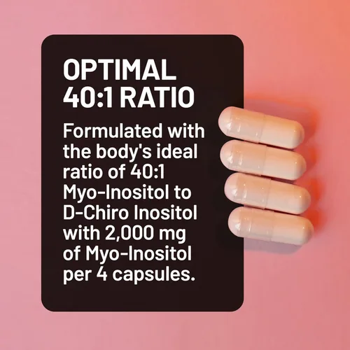 Vista 3 de NatureWise Suplemento de mio-inositol y D-quiro inositol para mujeres, proporción ideal de 40:1 [suministro de 30 días] + glicinato de magnesio 550