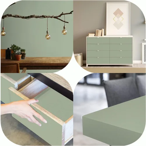 Vista 9 de practicalWs Papel tapiz de color verde salvia, papel de contacto verde para pegar y despegar, 17.7 x 118.1 pulgadas, papel tapiz removible de vinilo