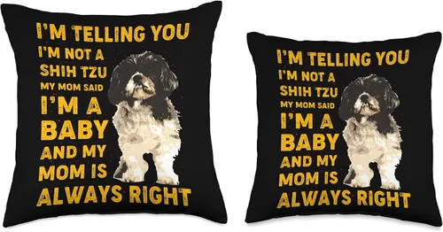 Vista 3 de Shih Tzu dog design ideas Shih Tzu Dog - Almohada divertida con texto en inglés, 16 x 16 pulgadas, multicolor