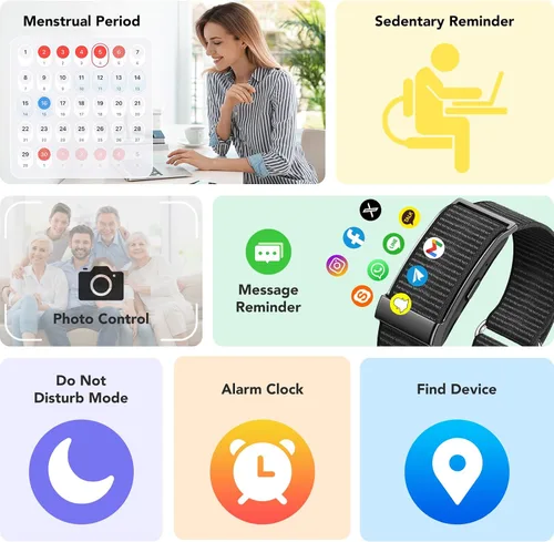 Vista 7 de Rastreador de actividad de salud, pulsera inteligente portátil 2025, más de 120 modos deportivos, banda inteligente, monitor de frecuencia cardíaca