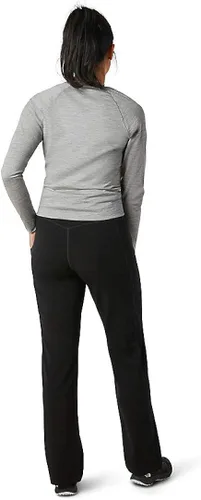 Vista 3 de Smartwool Pantalón deportivo de pierna recta para mujer, ajuste regular, negro, talla L