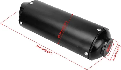 Vista 3 de FVRITO Silenciador de escape de 28 mm 1.1 pulg. y abrazadera con junta para 50 cc 110 125 cc Coolster Sport-B Taotao Chinese Dirt Pit Bike Venom ATV