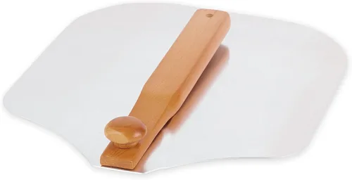 Vista 8 de RSVP International Endurance Pizza Tool Collection - Espátula para horno, acero inoxidable de 10 pulgadas de diámetro, mango en ángulo de silicona