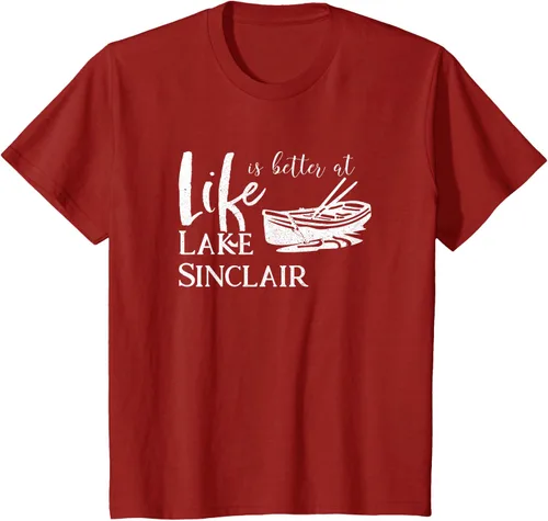 Vista 76 de Life is Better at Lake Sinclair Georgia Camiseta Negro