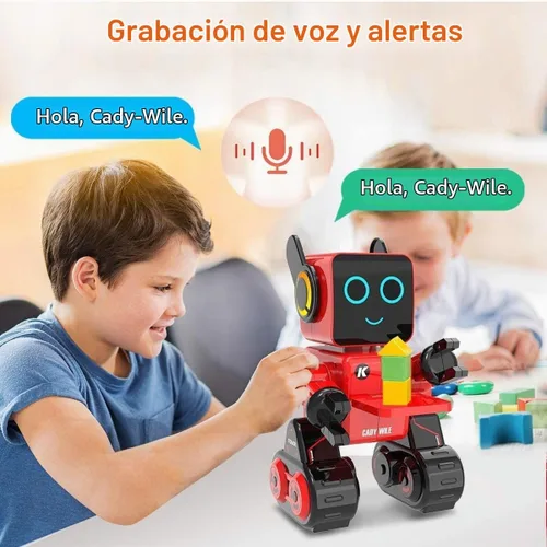Vista 2 de Robots para niños, robot de control remoto, luz LED interactiva inteligente, habla, movimientos de baile, banco de monedas integrado, programable