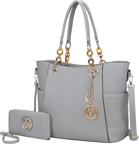 Vista 27 de MKF Collection - Juego de bolsa de mano para mujer, con cartera y asa superior, de piel vegana