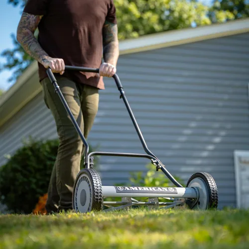 Vista 66 de American Lawn Mower Company 1204-14 Cortacésped de carrete de empuje de 4 hojas de 14 pulgadas, color rojo