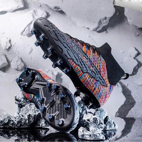 Vista 5 de MEBAMY Zapatos de fútbol para hombre, zapatos de fútbol para exteriores, AG, FG, transpirables, ligeros, para fútbol, béisbol, lacrosse, rugby