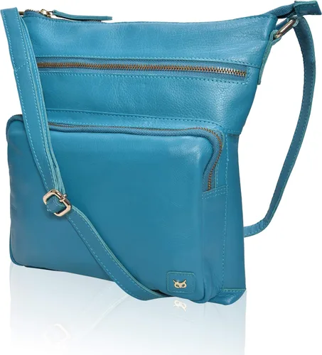 Vista 7 de Bolsos cruzados de cuero genuino y carteras para mujeres, bolsos de hombro cruzados hechos a mano, elegantes y modernos