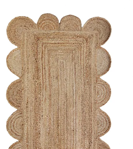 Vista 3 de Alfombra festoneada de yute natural (2 x 3 pies, natural)