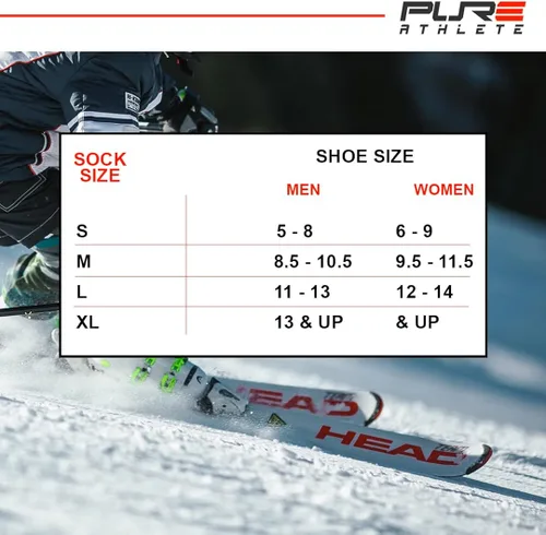 Vista 6 de Pure Athlete Calcetines de esquí fabricados en Estados Unidos, calcetines ligeros de lana de alpaca para el invierno para esquí