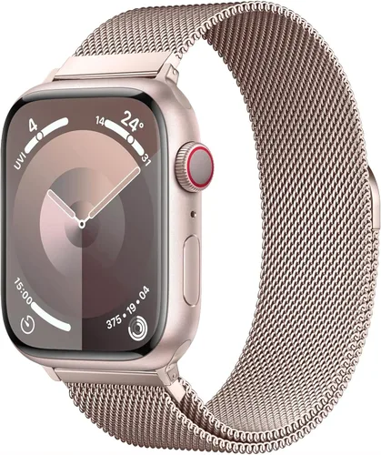 Vista 7 de Milanese Loop Compatible with Apple Watch Bands 46 44 45 49mm Men and Women A-Medianoche
