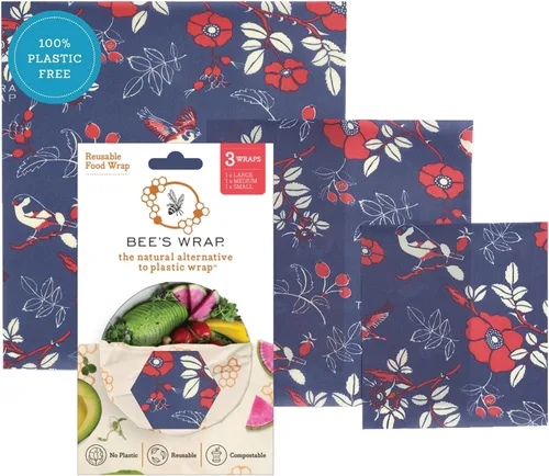 Vista 20 de Bee's Wrap, paquete variado de 3 envoltorios ecológicos y reutilizables para transportar comida Paquete de 3 panales