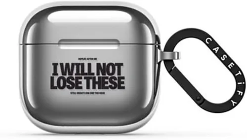 Vista 4 de CASETiFY Funda Mirror Airpods Pro (2.ª generación) con anillo, color negro Kingsnake