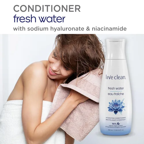 Vista 3 de Live Clean Acondicionador, agua fresca hidratante, 12 onzas