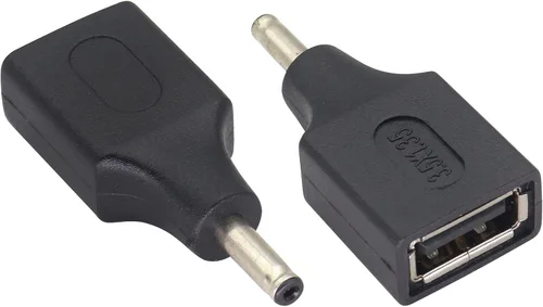 Vista 8 de Paquete de 2 adaptadores de corriente CC de 2.5 × 0.028 in a USB CC USB 2.0 A hembra a CC 2.5 × 0.028 in macho 5 V CC conector de barril de carga