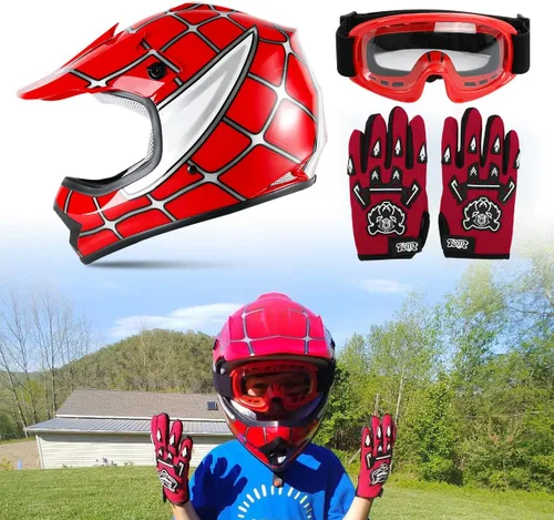 Vista 101 de SLMOTO - Casco DOT para niños y jóvenes, casco de motocross para todoterreno y calle, casco de motocicleta, casco de bicicleta de tierra, motocross