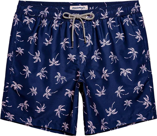 Vista 26 de maamgic Traje de baño para hombre, de secado rápido, con forro de malla, divertido traje de baño de 7 pulgadas Raya azul
