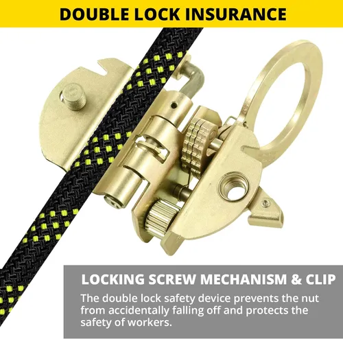 Vista 4 de TRSMIMA Cuerda Grab Protección contra Caídas – Agarres de cuerda de doble bloqueo automático utilizados con cuerda de 5/8 pulgadas característica