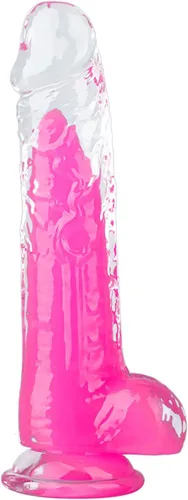 Vista 10 de Consolador rosa realista, consolador de 7.6 pulgadas que brilla en la oscuridad con ventosa fuerte, juguetes sexuales suaves para hombres, mujeres