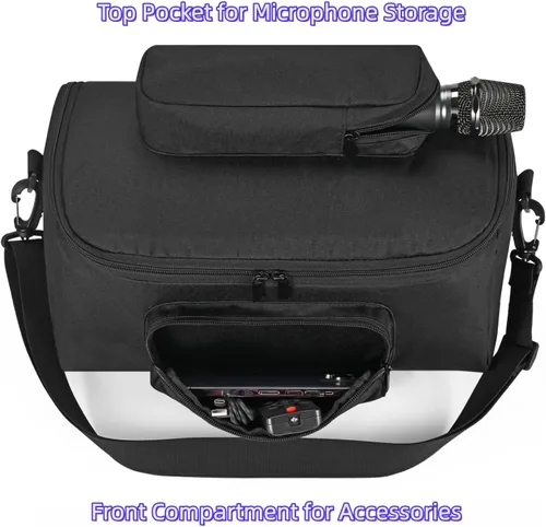 Vista 3 de Estuche de transporte para altavoz Bluetooth JBLs Xtreme 5 y accesorios, bolsa de almacenamiento para micrófono, con correa para el hombro