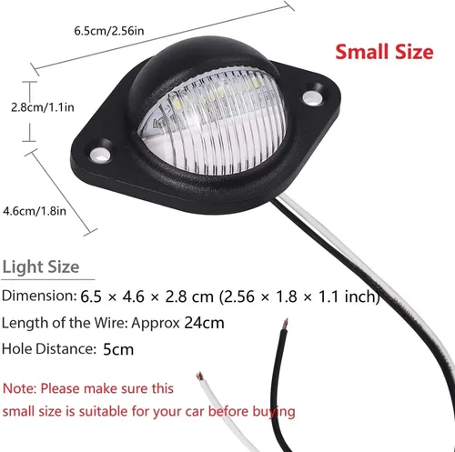 Vista 3 de Justech 2 luces LED para placa de matrícula de 3 luces impermeables, resistentes a los golpes, 12 V 24 V para camiones, SUV, remolques, caravanas