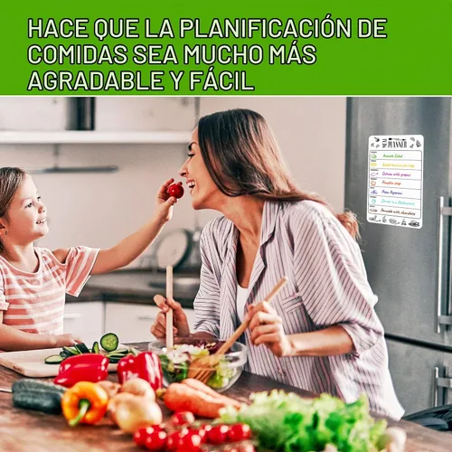 Vista 3 de Planificador magnético de comidas para refrigerador de 8.5 x 12 pulgadas