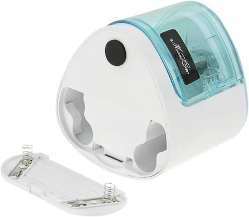 Vista 5 de Sacapuntas eléctrico a pilas, sacapuntas de lápices azules, cortador automático de lápices para niños, adultos, artistas, oficina, sacapuntas