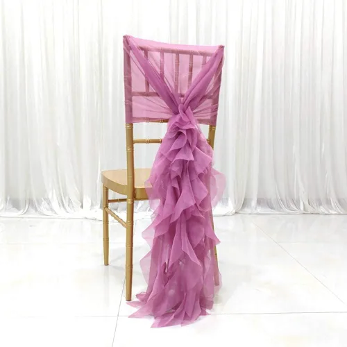 Vista 3 de Funda para silla de hilo de leche, fundas para respaldo de silla de tul para despedida de soltera, boda, decoración de baby shower, fundas largas