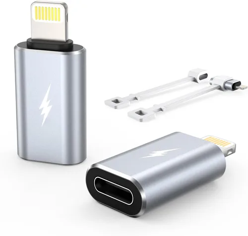 Vista 11 de TechMatte - Juego de 2 adaptadores USB C hembra a Lightning macho, 2.2A de carga y transferencia de datos, compatible con iPhone 14, 13, 12, 11, XS