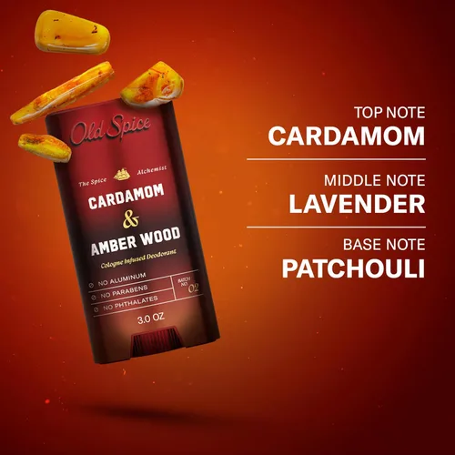 Vista 8 de Old Spice - Desodorante sin aluminio para hombres, cardamomo y madera