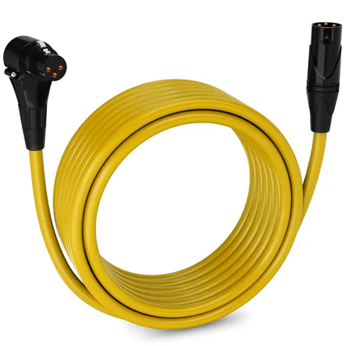 Vista 151 de LyxPro Cable de micrófono XLR hembra a macho de ángulo recto de 3 pines de 1.5 pies para altavoces amplificados, interfaz de audio, rendimiento