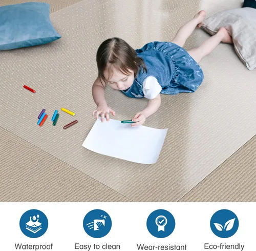 Vista 13 de Tapete para silla para alfombra, tapete para silla de escritorio de 46 x 60 pulgadas para suelos alfombrados, tapete de vinilo de oficina