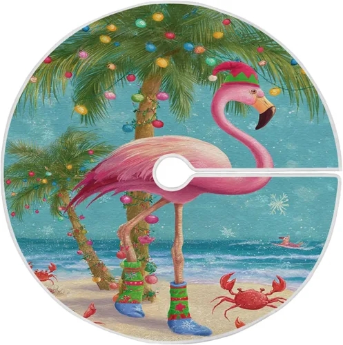 Vista 8 de Falda patriótica para árbol del 4 de julio, 36 pulgadas, diseño de fuegos artificiales de Estados Unidos, Estados Unidos, tapete de Navidad