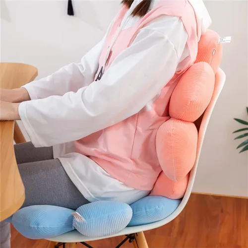 Vista 3 de ELONEL Almohada de flores, cojín en forma de flor, cojín de suelo, cojín de asiento de oficina, cojín de auto tatami, bonita decoración