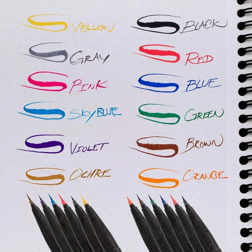 Vista 4 de Pentel Arts Sign Pen Micro Brush Gold & Silver Ink, paquete de 2 (SESF30BPXZ)