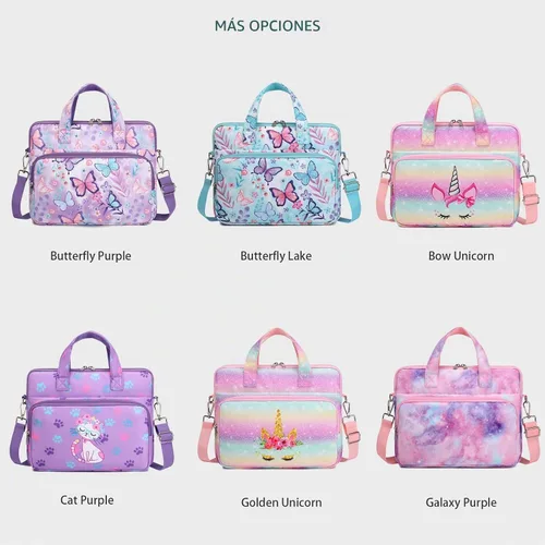 Vista 4 de Funda de transporte para tableta infantil Octsky - Bolsa protectora de 12.5 pulgadas con correa para el hombro, forro suave Butterfly Lake