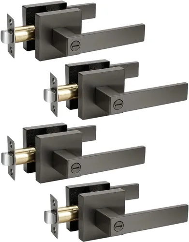 Vista 168 de KNOBWELL - Juego de cerradura con 1 picaporte resistente para puertas de una cara, ideal para puertas interiores reversibles, 0.93 libras