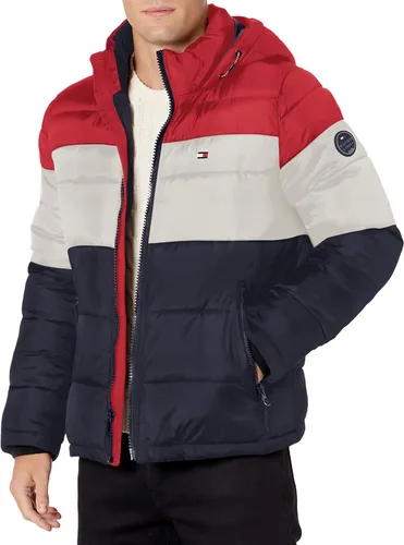 Vista 12 de Tommy Hilfiger - Chaqueta acolchada con capucha de relleno alternativo para hombre (tallas estándar y para personas grandes y altas)