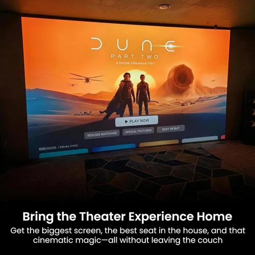 Vista 12 de HAPPRUN Proyector de Google TV 3000 ANSI, 4K HDR, enfoque automático Negro