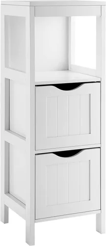 Vista 11 de Giantex Organizador de baño y armario de almacenamiento, soporte organizador de almacenamiento con 2 cajones extraíbles, dispositivo anti-caída