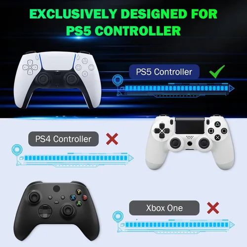 Vista 2 de MoKo Keyboard for PS5 Controller with Green Backlight, Bluetooth Wireless Mini Keypad Chatpad for PlayStation 5, Built-in Speaker & 3.5mm Audio Jack